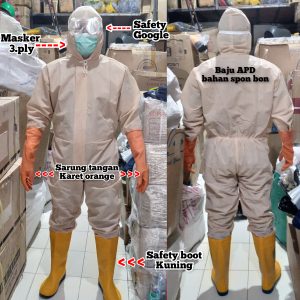 Baju APD bahan spon bon