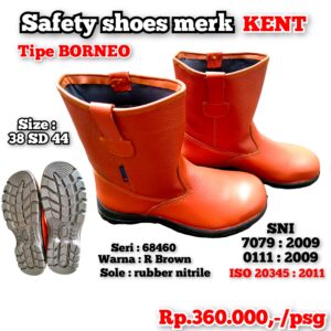 Safety shoes merk kent tipe BORNEO COKLAT
