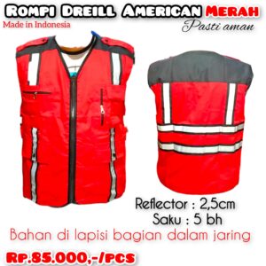 Rompi Dreill American warna merah