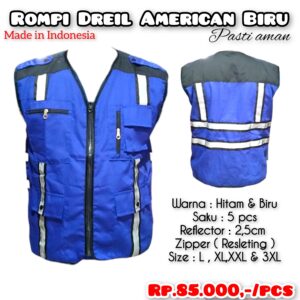 Rompi Dreill American Hitam & Biru
